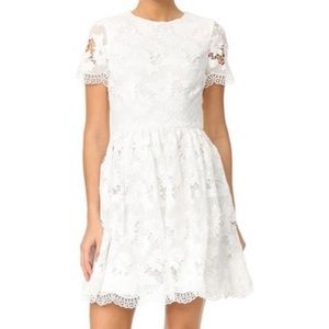 NWOT Alice & Olivia Floral Lace fit and flare white lace bridal dress